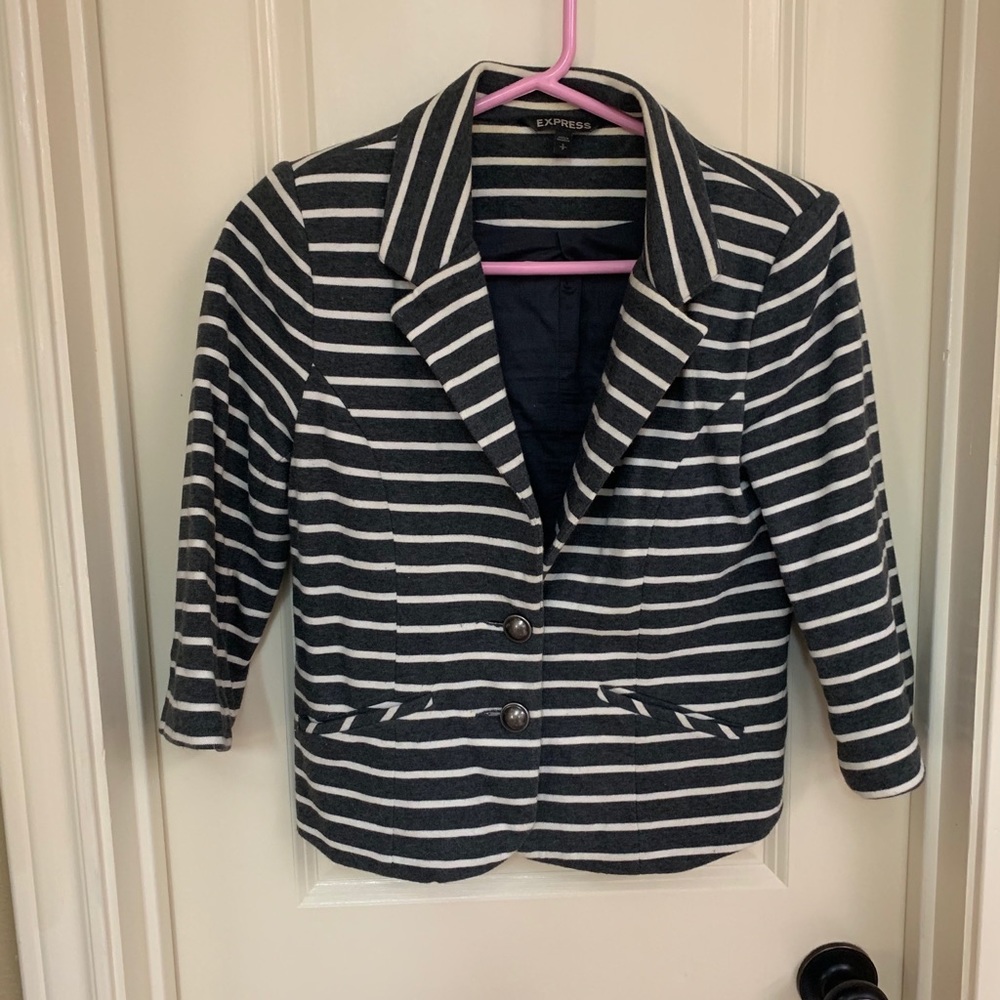 Express a charcoal Gray Striped Blazer